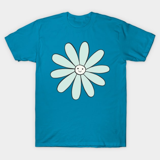 Happy Flower Mint T-Shirt by JunkyDotCom